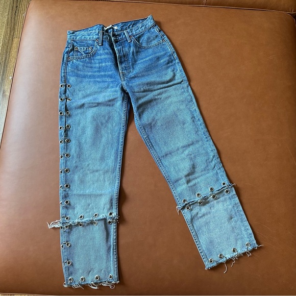 NWIT GRLFRND Helena Grommet Detail Crop Jeans - Picture 5 of 7